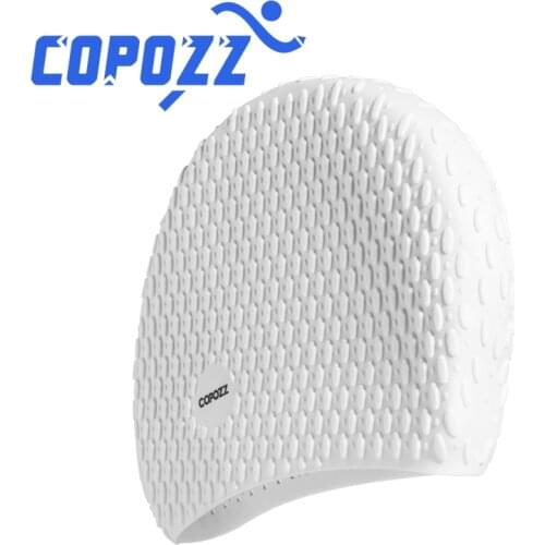 COPOZZ Water Sports Men Swimming Cap for Pool Swim Caps Long Hair Women Swimming Hat for Men Quality Fashion Print Brand