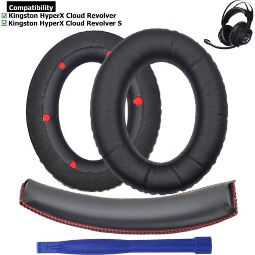 Replacement Ear Pads Earpads Foam Cushion Pillow Parts Cover for Kingston HyperX Cloud Revolver S Gaming Headset Headphones
