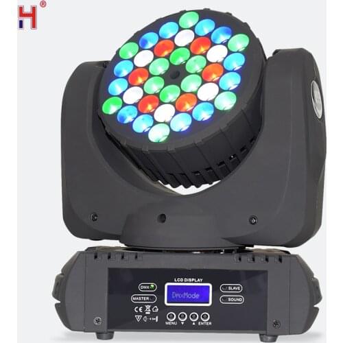 LED Spot Mobile DMX Stage Lighting Moving Head RGBW 36*3W Lyre Beam Sound Strobe Light Disco For Professional DJ