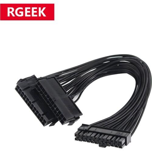 ATX Mining 30cm 24 Pin Dual PSU Power Supply Extension Cable for Computer Adaptor Cable Connector for Mining 24Pin 20+4pin