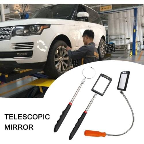 Inspection Mirror With Light Mirror Telescope Extension Car Angle Telescopic Car Cushion Grip Handle Lens LED Endoscope For Cars