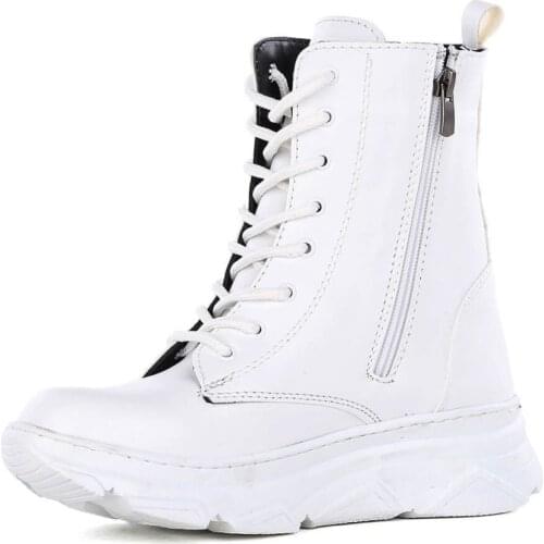 Women Shoes Boots Faux Leather Poly sole warm winter women Zipper and Lacing Easy to Wear Comfortable