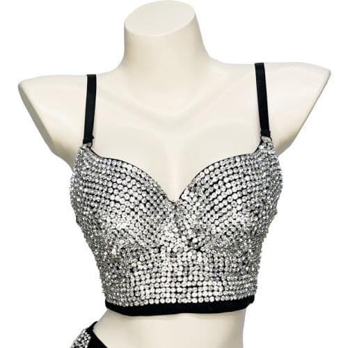 2018 New WomenS Sexy Party Bra Spike Rivet Metallic Punk Style Studded Bras Rave Bra Wear Nightclub Costumes Bras Clubwear 3005