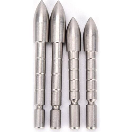 1Pc 80 100 Grain Stainless Steel Bullet Point Tip For ID 4.2 mm Arrow Shaft Accessories Archery Bow Hunting