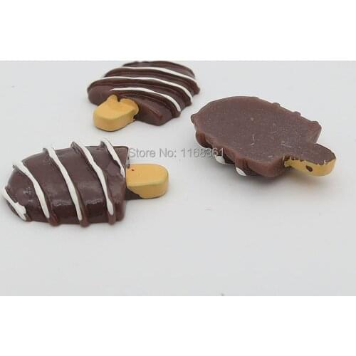 1pcs/lot resin flat back brown stripe Icecream 22mm simulation of food Cabochon Scrapbook DIY phone decoration B405-9