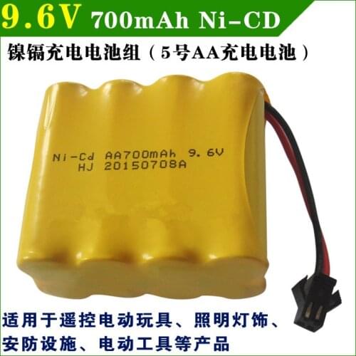 1 pcs 9.6v AA nicd battery 700mah ni-cd baterry 9.6v battery pack for model car electric toys and vehicles