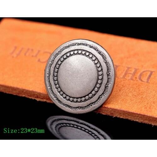 10PC 23*23MM Antique Silver Punk Biker Round Flower Metal Fasteners Rivet Stud Spot Concho For Leather Belt Bag Rivet Back