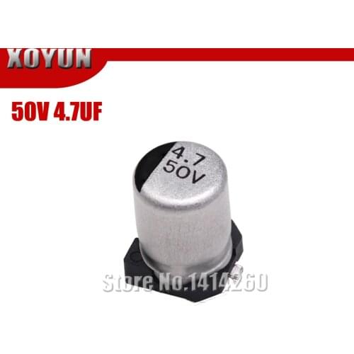 10PCS Electrolytic capacitor 50V4.7UF 4*5.4mm SMD aluminum electrolytic capacitor 4.7uf 50v