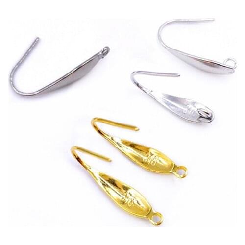 10pcs/lot Stainless Steel Gold Silver Tone Color Ear Wires 12x24MM Hypo-Allergenic Earring Hooks Findings