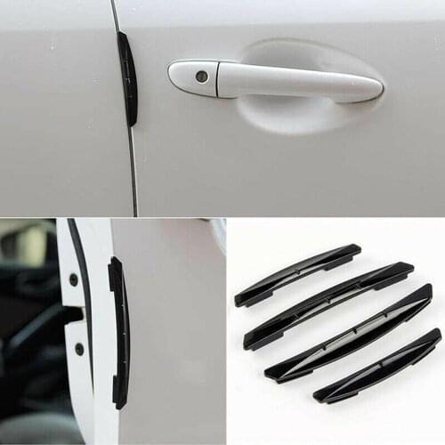 4pcs Car Sticker Door Edge Guards Trim Molding Protection Strip Scratch Protector Car Crash Barriers Door Guard Collision