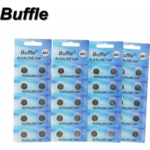 Buffle 40pcs AG7 LR927 LR57 SR927W 399 GR927 395A 1.55V Button Cell coin Battery
