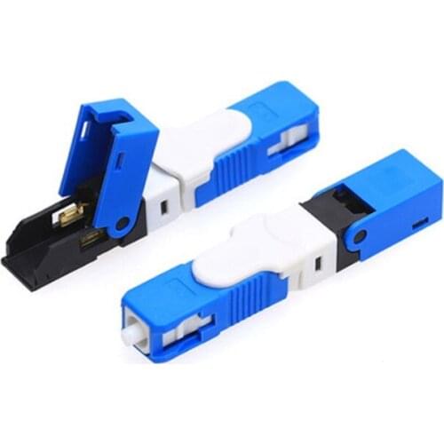 50 pcs FTTH ESC250D SC UPC Single-Mode Fiber Optic Quick Connector FTTH SM Optic Fast Connector