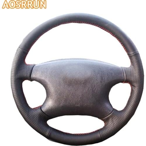 AOSRRUN Car accessories Leather Hand-stitched Car Steering Wheel Covers For BYD F3 F3R 2007-2013