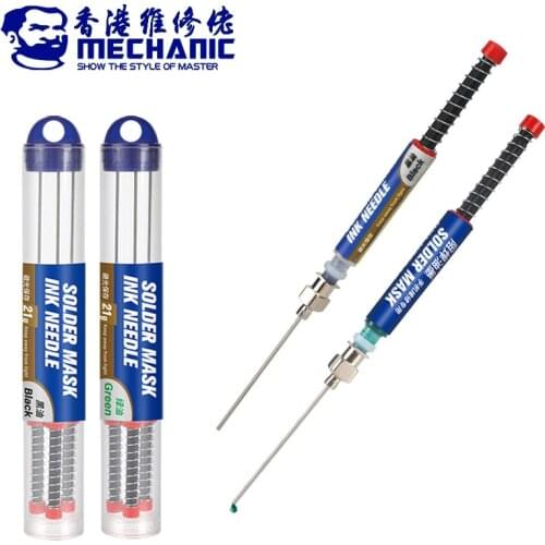 MECHANIC UV Light Curing Ink Green Black Oil Solder Mask Ink Needle for BGA PCB Mobile Phone Motherboard Repair Tools