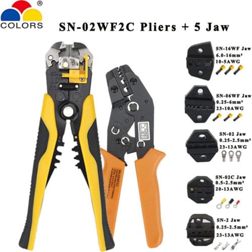Colors SN-02WF2C Crimping tools pliers jaw kit stripping wire cutters pliers for plug/tube/insulation terminals clamp tools