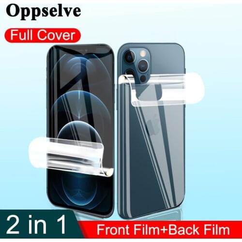 2in1 Front Back Hydrogel Film For iPhone 12 mini 11 Pro Max X XR XS Max 7 8 Plus Full Cover Screen Protector No Glass Soft Film