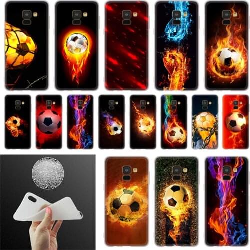 Fire Football Soccer Ball hot Phone Case For Samsung Galaxy A10 A20 A30 A40 A50 A60 A70 A6 A8 Plus A7 A9 2018 A3 A5 2017 Cover