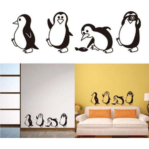 Cute Creative Penguins Switch Sticker Cartoon Wall Stickers For Kids BedRoom Home Decor