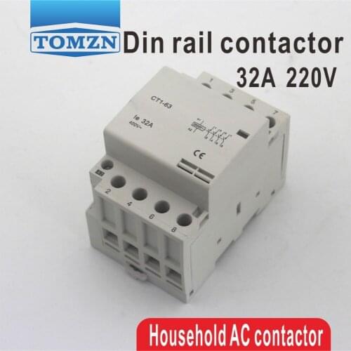 CT1 4P 32A 2NC 2NO 220V 400V~ 50/60HZ Din rail Household ac Modular contactor