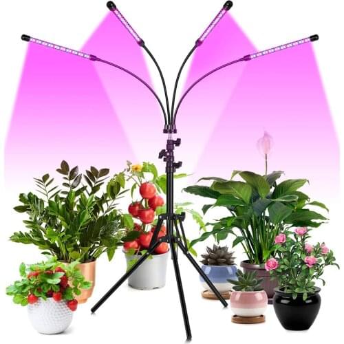 Adjustable 38-120cm/15-47in Plant Grow Light Floor with Stand Full Spectrum Heads for Indoor Plants Tripod Stand 3 Modes D30