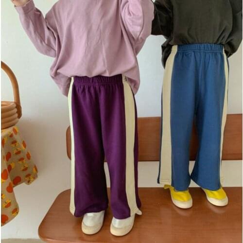 2021 new girls boys long pants cotton autumn cool kids pants