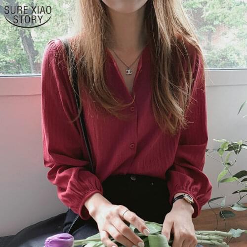Autumn Long Sleeve Shirt All-match Casual Women Shirts and Blouses Cotton Loose Korean Chic Clothing Blouse Blusas Mujer 11682