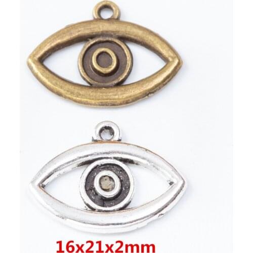50 pieces of retro metal zinc alloy eye pendant for DIY handmade jewelry necklace making 7583