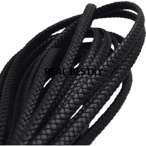 5m/lot approx: 7*4mm Braided Leather Rope Leather Cord For Bracelets DIY Jewelry Making Findings Leather strands braided cords