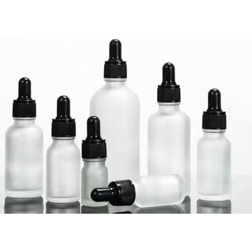 50pcs 5-100ml Empty Frosted Dropper Glass Aromatherapy Liquid for essential massage serum basic oil Pipette Refillable Bottles