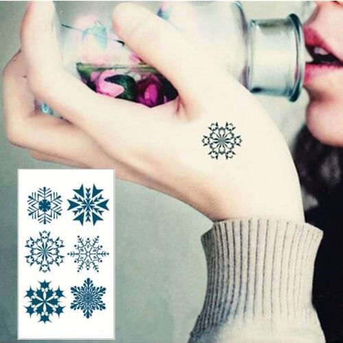 SHNAPIGN 25 Style Mini Temporary Tattoo Body Art, snowflakes Designs, Flash Tattoo Sticker Keep 3-5 days Waterproof 10.5*6cm
