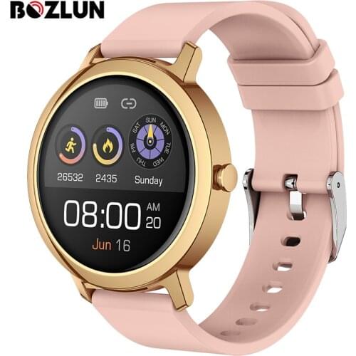 BOZLUN Full Circle Full Touch Smart Watch Women Men ECG Blood Pressure Measurement Bluetooth Phone Music Play SMS Reminder