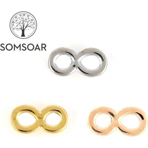 Somsoar Jewelry Newest Plain infinity Slide Charms fit Leather wrappable Mesh Bracelet 10pcs/lot