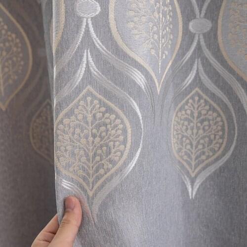 Modern Window Pastoral Jacquard Blackout Curtains Cloth Shading Cloth Curtain In The Bedroom Living Room Jacquard