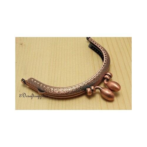 Sewing bag purse frame metal frame Olive-headed 9.5 cm red copper A57