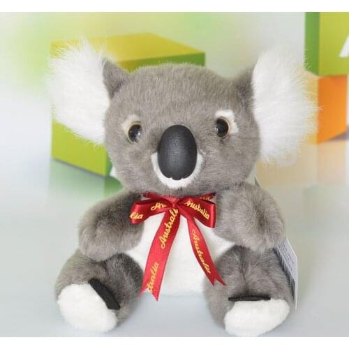 High quality cute gray koala 22cm plush toy bowtie koala doll christmas gift d1008