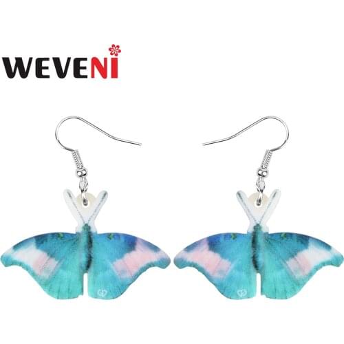 WEVENI Acrylic Blue Lovely Morpho Butterfly Earrings Aesthetic Animal Dangle Drop Jewelry For Women Girls Charm Gift Accessories