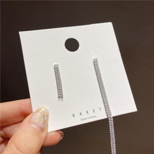 2021New FashionTassel Asymmetric Temperament Rhinestone Long Earrings Ladies Fashion Jewelry