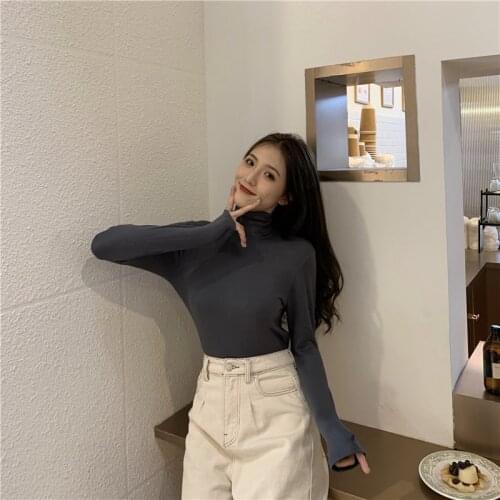 Long Sleeve Turtleneck coat Pullovers Long Sleeve Pull Femme Coat Female