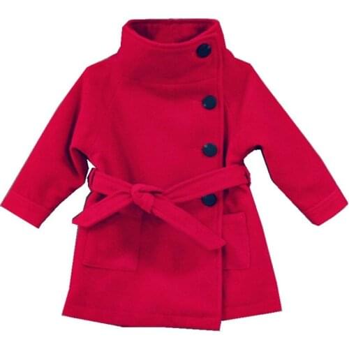 2-8 years kids autumn and winter models girls coat Thicken Woolen cloth double-sided coat High collar warm coat