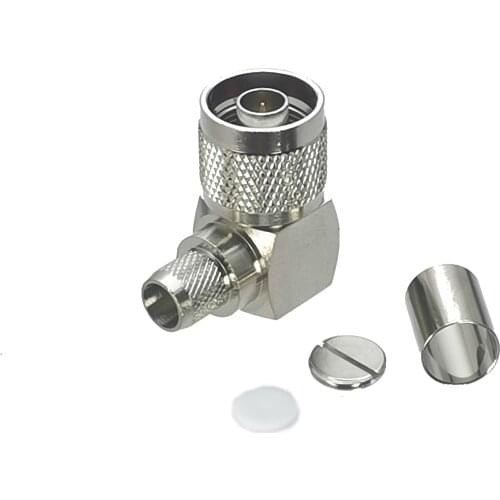 1Pcs Connector N Male Plug Right angle Crimp RG8 LMR400 Cable RF Adapter Coaxial High Quanlity