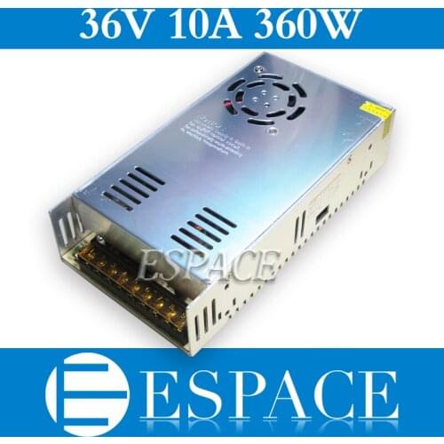 10pcs/lot 36V 10A 360W Switching Power Supply Driver for CCTV camera LED Strip AC 100-240V Input to DC 36V free fedex