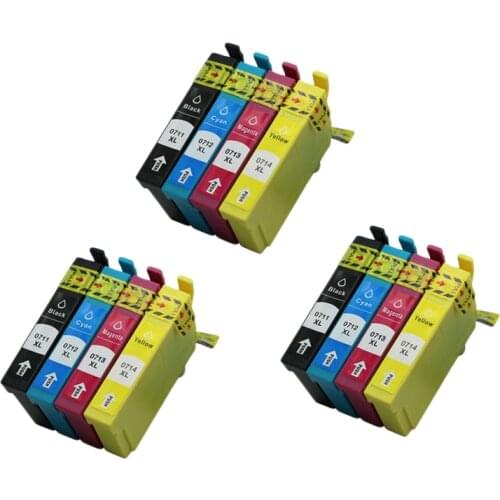 12pcs Compatible Multipack Ink Cartridge For Epson T0711 T0712 T0713 T0714 for epson Stylus D78/D92/D120/DX4000/DX4050/DX4400