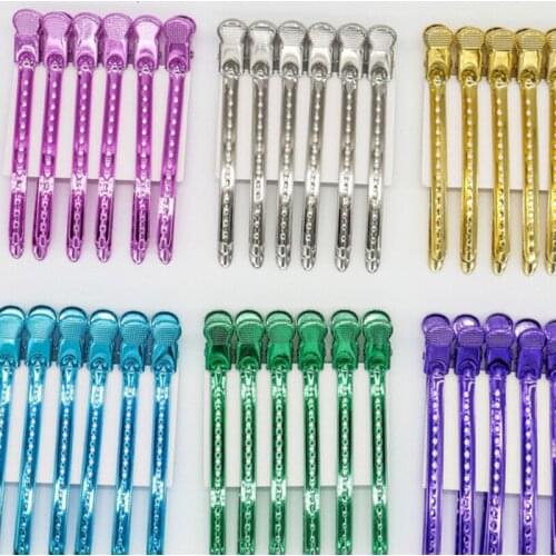 12Pcs/Pack Metal Hairdressing Clip Alligator Hair Clamp Hairpins DIY Barber Salon Hairstyling Sectioning Tools