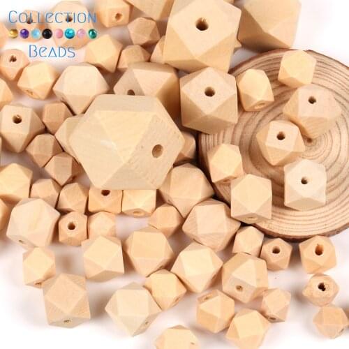 2-60Pcs Natural Wooden Octagon Beads Leadfree Wood Loose Round Spacer Beads For DIY Bracelet Jewelry Making Handmade Accessories