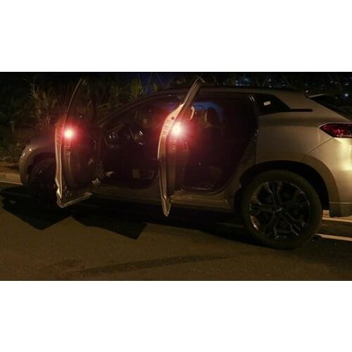 4pcs Paste LED Car Door Safety Lights Anti Collision Tail Lights Flashing Door Opening Warning Lights Magnetic Induction Lamp