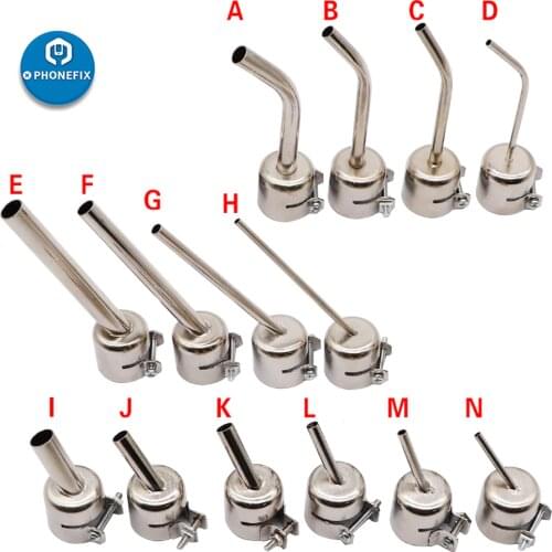 45 Degree Bent Curved Angle Nozzle Sleeve Replacement Soldering Iron Tip Soldering Station Heat Gun Nozzle for Phone PCB Repair