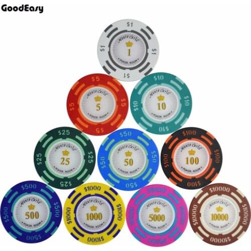 5PCS/LOT Professional Texas Poker Chips Entertainment Dollar Coins Color Sticky Clay Chips Currency Wholesale Cheap Chips 14g