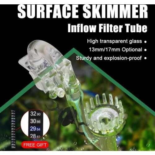 Aquarium Plant Glass Surface Skimmer Lily Pipe Inflow Pipe Aquarium Fish Tank 2PCS Sucker Acrylic Pipe Holder 13mm /17mm Pipe
