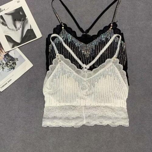 Women Spaghetti Strap Sexy Bra Women Fashion Spike Stud Rivet Bra Gold Silver Lingerie Punk Party Wear Clubwear push up Bra