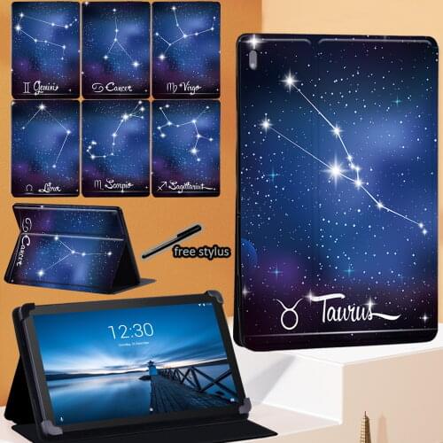 Star Series Tablet Case for Lenovo Tab E10 10.1"/Tab M10 10.1"/Tab M10 FHD Plus 10.3" PU Leather Adjustable Folding Stand Cover